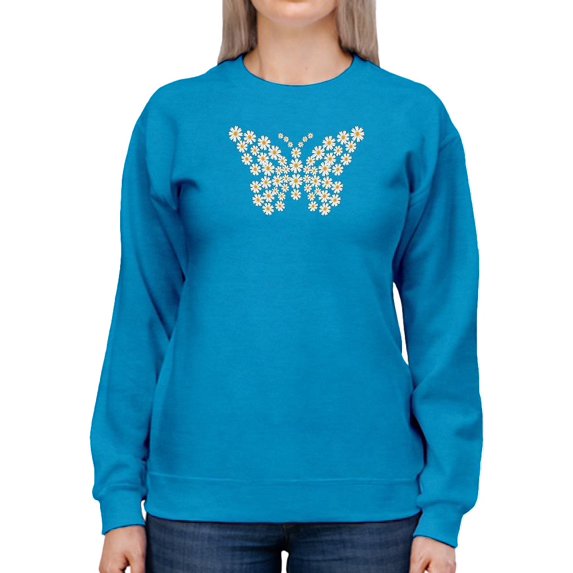 Daisy Butterfly Sweatshirt Women -Image by Shutterstock, Female 5X-Large