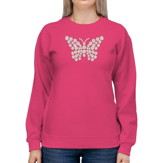Daisy Butterfly Sweatshirt Women -Image by Shutterstock, Female Small