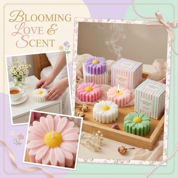 Daisy Candle Handmade Simulation Flower Scented Candle for Mother's Day Gift Aromatherapy Home Decor Wedding Party Favor
