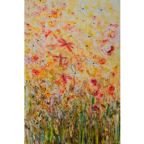 "Daisy Chain 19" Painting Print on Wrapped Canvas