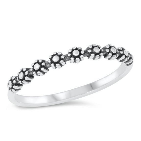Daisy Chain Flower Love Wholesale Ring .925 Sterling Silver Band Jewelry Female Male Unisex Size 4