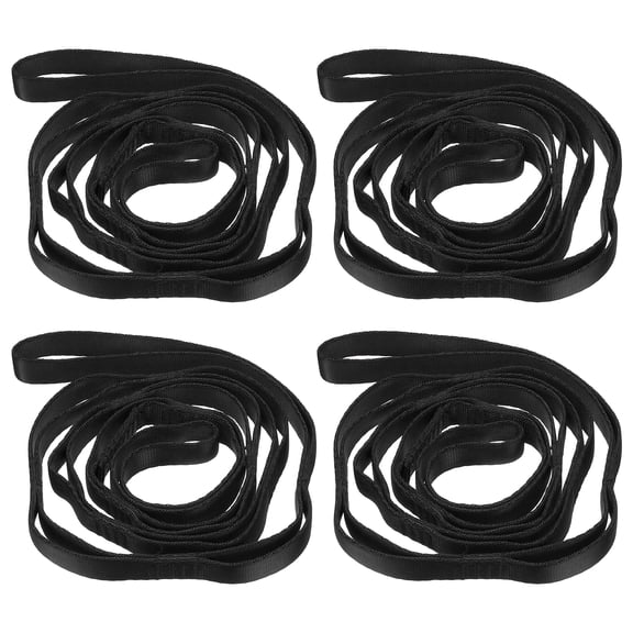 Daisy Chain Straps Strong Climbing Strap Adjustable Nylon Chain Sling with 8 Loops Black 2 Pack 59 Inch