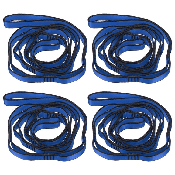 Daisy Chain Straps Strong Climbing Strap Adjustable Nylon Chain Sling with 8 Loops Blue 2 Pack 59 Inch