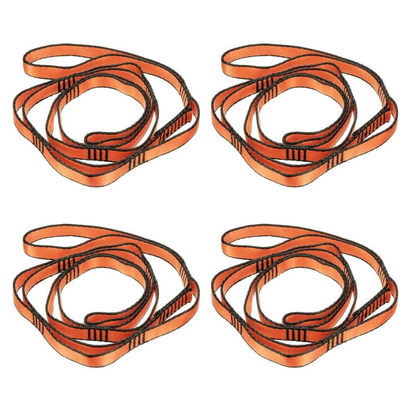 Daisy Chain Straps Strong Climbing Strap Adjustable Nylon Chain Sling with 8 Loops Orange 2 Pack 43 Inch