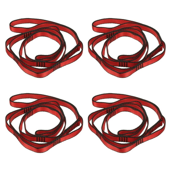 Daisy Chain Straps Strong Climbing Strap Adjustable Nylon Chain Sling with 8 Loops Red 2 Pack 43 Inch
