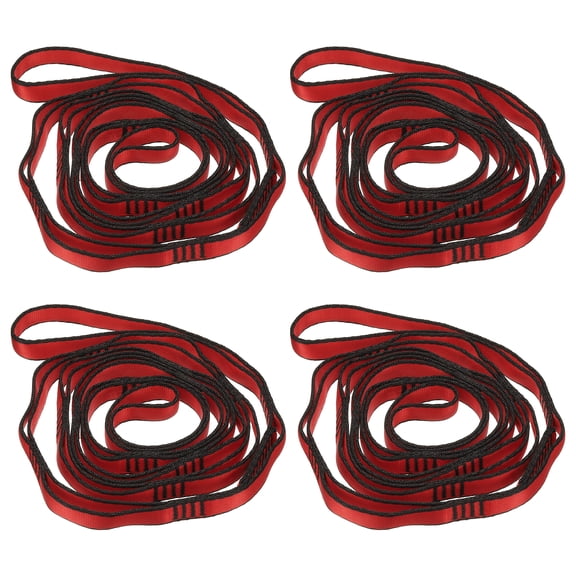 Daisy Chain Straps Strong Climbing Strap Adjustable Nylon Chain Sling with 8 Loops Red 2 Pack 71 Inch