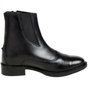 Daisy Clipper, by Huntley Equestrian, Children's Black Side Zipper Leather Paddock Boots