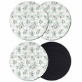 thumbnail image 1 of Daisy Coasters Set of 4, Absorbent Coasters for Drinks, Spring Eucalyptus Leaves Flowers Botanical Gray Plaid Coaster for Desk Coffee Table Protection, Home Decor House Warming Gifts 4", 1 of 8