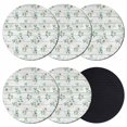 thumbnail image 1 of Daisy Coasters Set of 6, Absorbent Coasters for Drinks, Spring Floral Eucalyptus Leaves Botanical Gray Wood Coaster for Desk Coffee Table Protection, Home Decor House Warming Gifts 4", 1 of 8