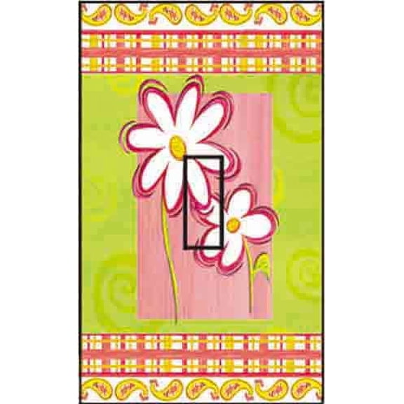 Daisy Cool & Groovy Single Toggle SwitchStix Peel and Stick Art Deco Switch Plate Cover Applique Washable Heat/Steam/Water-Resistant - 1 unit