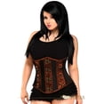 thumbnail image 1 of Daisy Corsets Top Drawer Black Brown Steel Boned Underbust Corset~S / Black Brown, 1 of 9