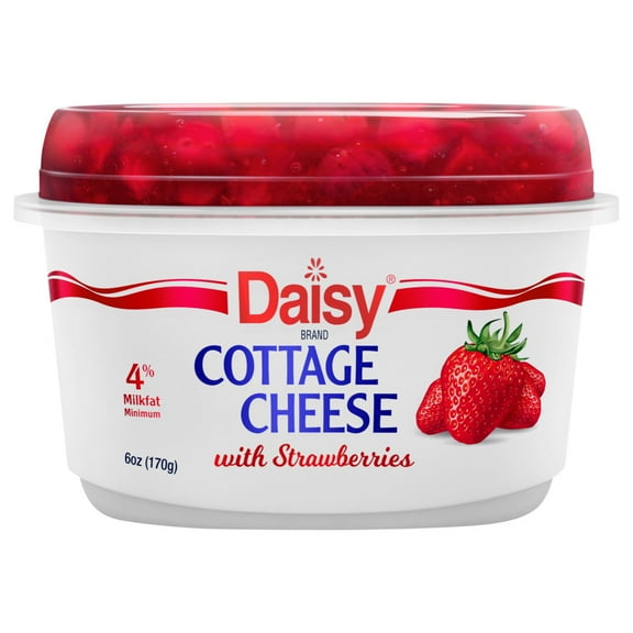 Daisy Cottage Cheese with Strawberry, 4% Milkfat, 6 oz Cup (Refrigerated) 14g of Protein per Serving