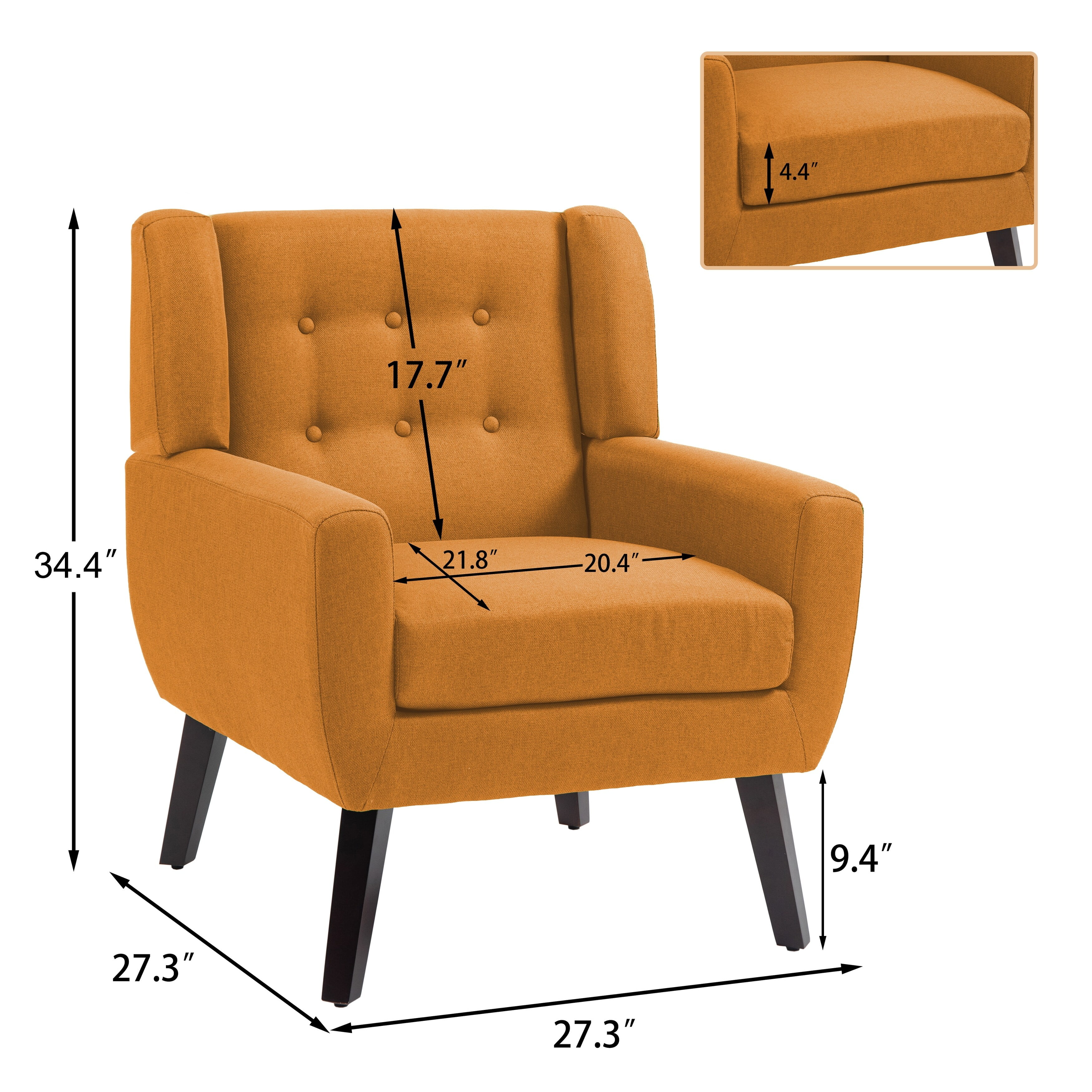 Daisy Cotton/ Linen Look Fabric Modern Accent Chair Armchair Accent