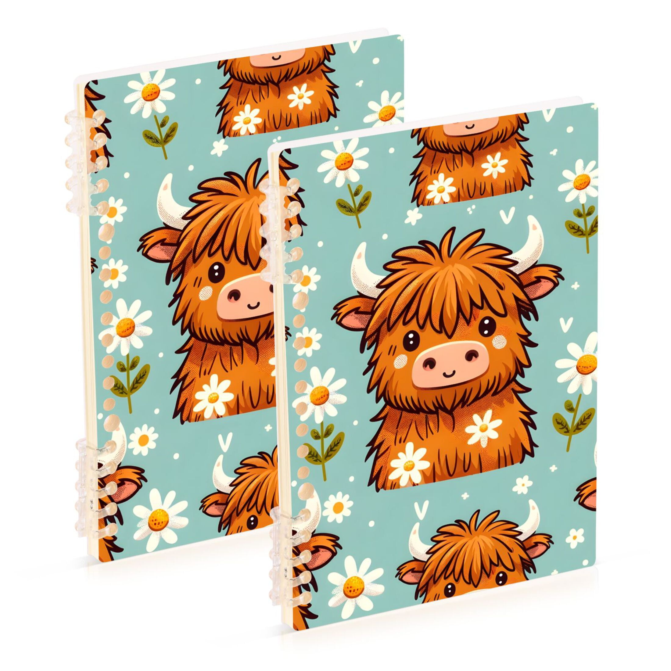 Daisy Cows Flowers Ring Binder Notebook Journey Note Diary College ...