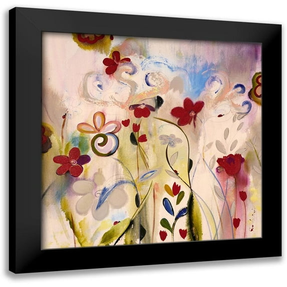 Daisy D 12x12 Black Modern Framed Museum Art Print Titled - Magical Garden