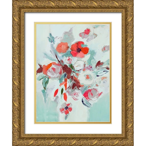 Daisy D 15x18 Gold Ornate Wood Framed with Double Matting Museum Art Print Titled - Vase Of Beauty