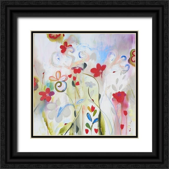 Daisy D 26x26 Black Ornate Wood Framed with Double Matting Museum Art Print Titled - Ethereal Edge