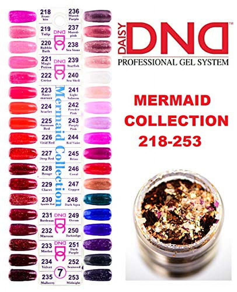Daisy DND DC Mermaid Collection Nail Color Swatches 218-253, Gel Polish ...