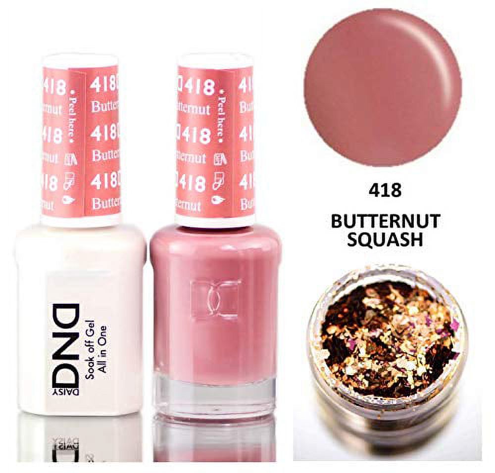 Daisy DND Neutrals Soak Off GEL POLISH DUO, All In One Gel Lacquer + Matching Nail Polish Color