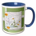 thumbnail image 1 of 3drose, Daisy Decoration, 11oz Two-tone Blue Mug, 1 of 6