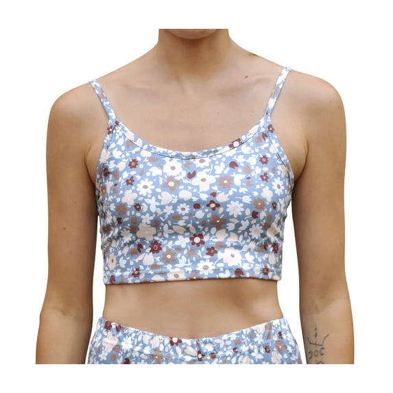 Daisy Del Sol Cropped Tank Spaghetti Strap Cami Floral Boho Tie Dye Print & Solid Colors Mix N Match Crop Top