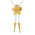 thumbnail image 1 of Daisy Del Sol Handmade Gold 3D Bumblebee Butterfly Seashell Hibiscus Spider Vegan Faux Leather Adjustable Fashion Statement Necklace Bolo Tie, 1 of 6