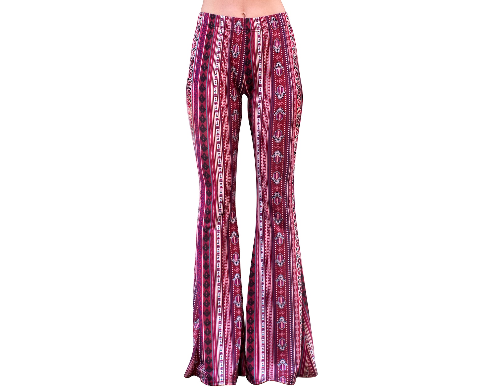 Buttery Soft High Waist Flare Leg Pants For Women | Bell Bottom Yoga Palazzo | Solid & Print Options