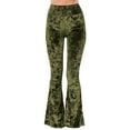 thumbnail image 1 of Daisy Del Sol High Waist Soft Crushed Velvet Gypsy Comfy Yoga Ethnic Tribal Stretch 70s Bell Bottom Flare Pants, 1 of 6