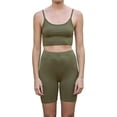 thumbnail image 1 of Daisy Del Sol Women's Crop Cami High Waisted Long Biker Shorts Yoga Athleisure Loungewear Co Ord Two Piece Matching Set, 1 of 6