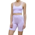 thumbnail image 1 of Daisy Del Sol Women's Crop Cami High Waisted Long Biker Shorts Yoga Athleisure Loungewear Co Ord Two Piece Matching Set, 1 of 5
