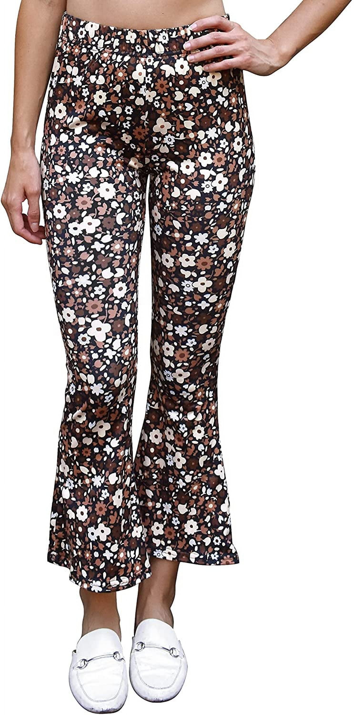 Daisy Del Sol Women's High Waisted Ankle Length Cropped Kick Flare Capri Bell Bottom Stretch