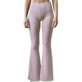 thumbnail image 1 of Daisy Del Sol Women's Ribbed Knit High Waisted Flare Bell Bottom Stretch Legging Loungewear Yoga Pants, 1 of 4