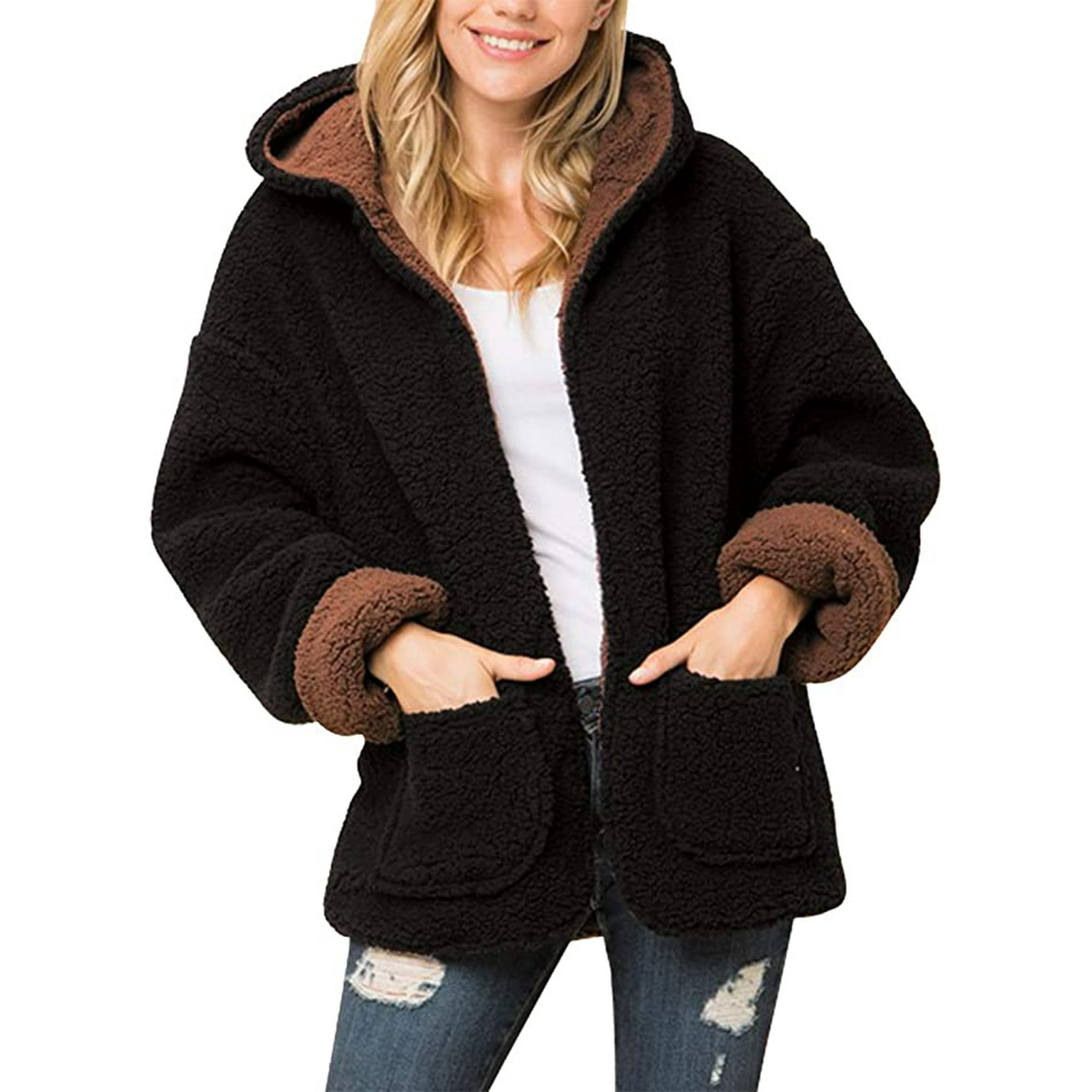 Faux Fur Sherpa Fleece Pullover Teddy Bear Sweatshirt