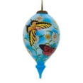 thumbnail image 1 of Daisy Delight and Butterflies Hand Painted Mouth Blown Glass Ornament, 1 of 4