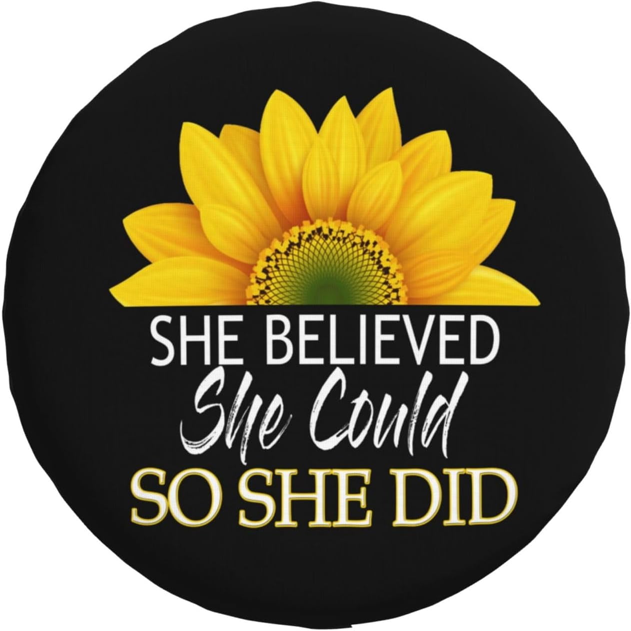 Custom Flip Flop & Daisy Spare Tire Cover - Made To Your Exact Tire Size, Optional Backup Camera Hole