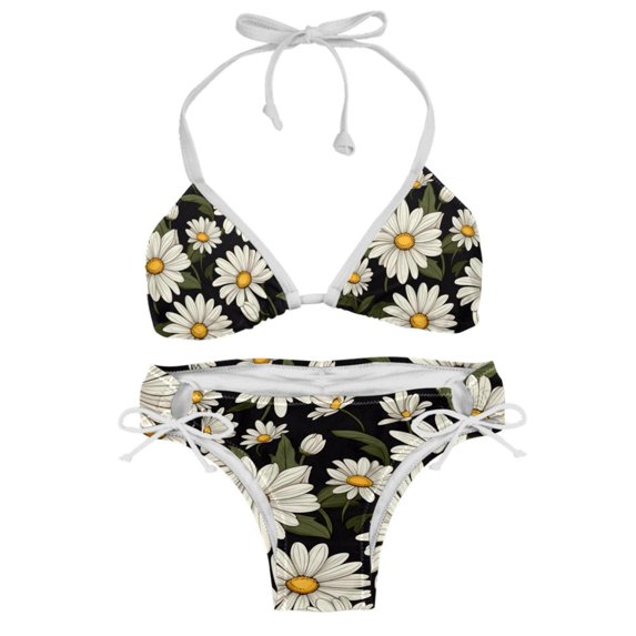 Daisy Detachable Sponge Adjustable Strap Bikini Set Two-Pack Swimsuit Suit Beach Pool Party