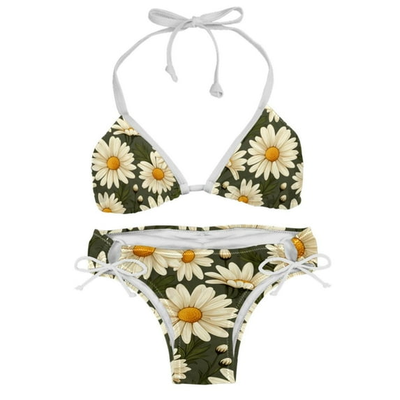Daisy Detachable Sponge Adjustable Strap Bikini Set Two-Pack Swimsuit Suit Beach Pool Party