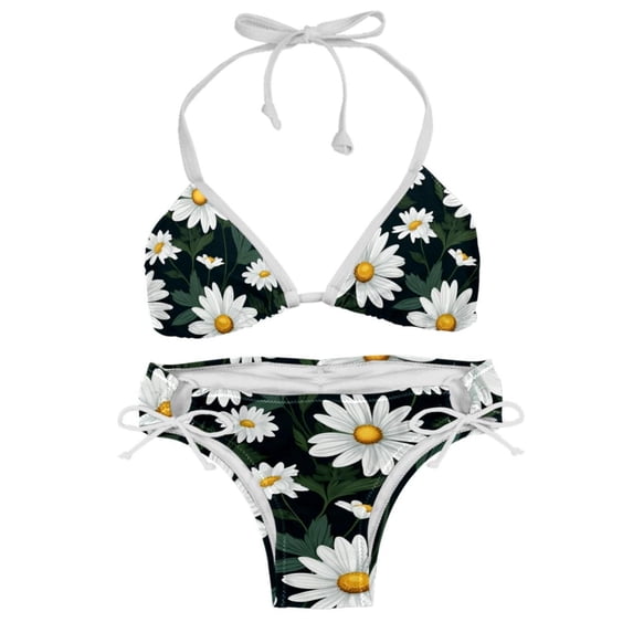 Daisy Detachable Sponge Adjustable Strap Bikini Set - Two-Pack for Beach and Pool Swimwear