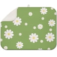 thumbnail image 1 of Daisy Dish Drying Mat for Kitchen Countertop Microfiber Absorbent Foldable Rack Pad Floral Spring Summer 18x24 Inch, 1 of 5