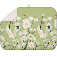 thumbnail image 1 of Daisy Dish Drying Mat for Kitchen Sink Area Microfiber Foldable Absorbent Rack Pad Floral Spring Summer 18x24 Inch, 1 of 5