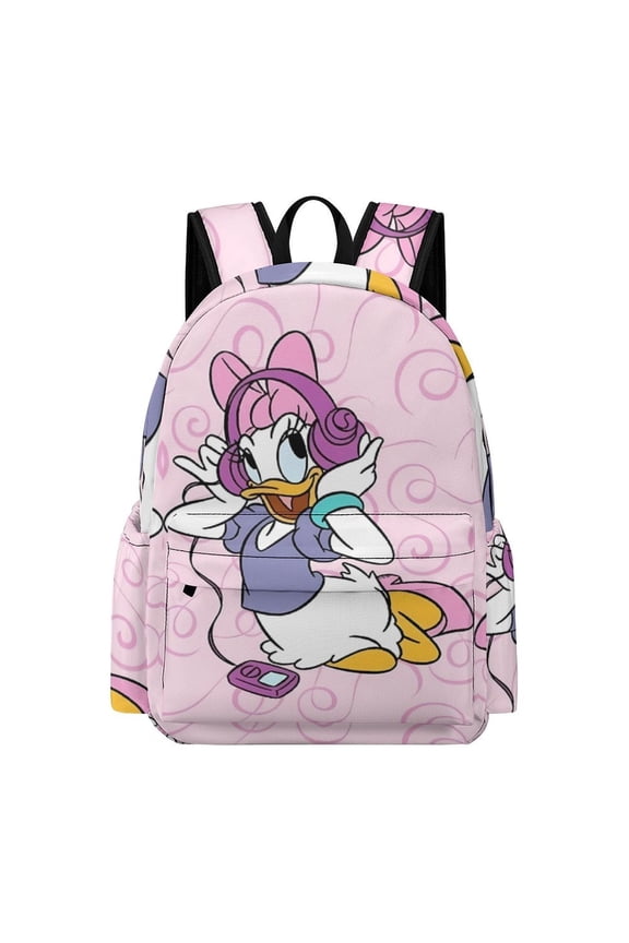 Daisy-Duck Backpacks, School Bookbag Printed Laptop Bag Shoulder Light Casual Backpack for Travel Hiking Camping