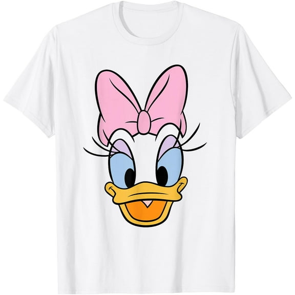 Daisy Duck Big Face DTG Print Unisex T-Shirt,White Color,Size 3T