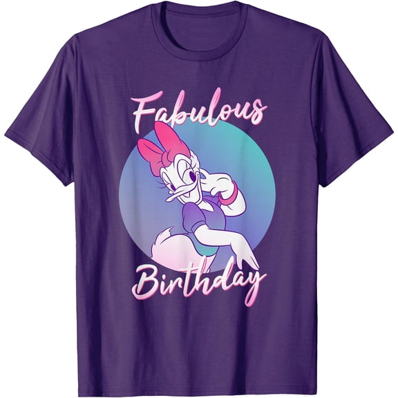 Daisy Duck Fabulous Birthday DTG Print Unisex T-Shirt,Purple Color,Size YXS