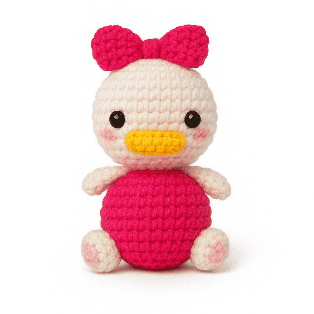Daisy Duck Handmade Pink crochet Toy, Best Gift for Baby Shower , Birthday