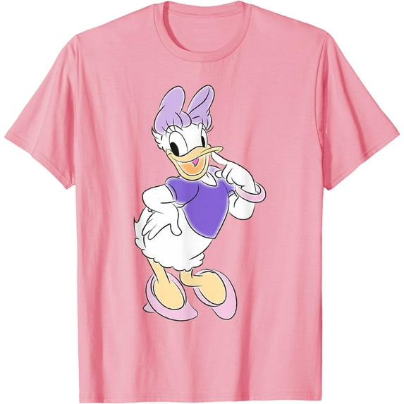 Daisy Duck Purple Style DTG Print Unisex T-Shirt,Light Pink Color,Size YS