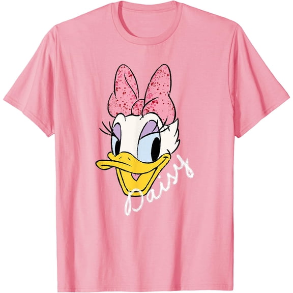Daisy Duck Sassy & Glamorous Speckled Bow and Name DTG Print Unisex T-Shirt,Light Pink Color,Size M