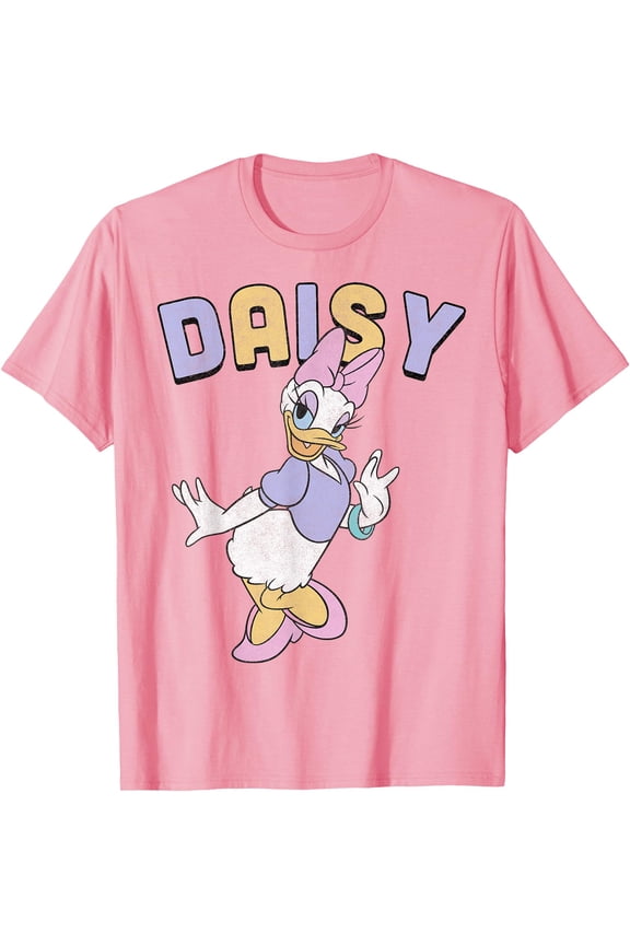 Daisy Duck Simple Portrait DTG Print Unisex T-Shirt,Light Pink Color,Size L
