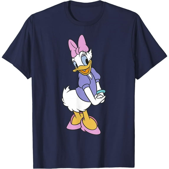 Daisy Duck Traditional Portrait DTG Print Unisex T-Shirt,Navy Color,Size XL