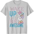 thumbnail image 1 of Daisy Duck Wake Up and Be Awesome DTG Print Unisex T-Shirt,Ice Grey Color,Size 3XL, 1 of 5