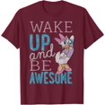 thumbnail image 1 of Daisy Duck Wake Up and Be Awesome DTG Print Unisex T-Shirt,Maroon Color,Size YM, 1 of 5